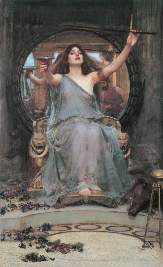 Circe Offering the Cup to Odysseus, a painting by John William Waterhouse 
