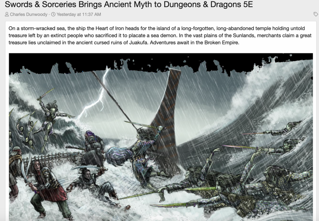 Charles Dunwoody reviews two Swords & Sorceries adventures at En World